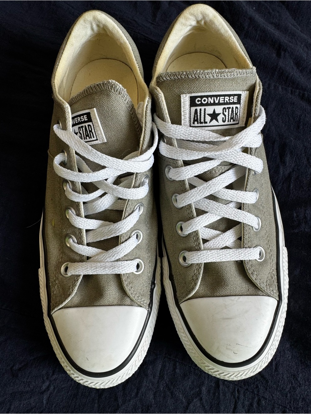 Converse All Star Low Top Sneakers Gray & White Womens Size 9